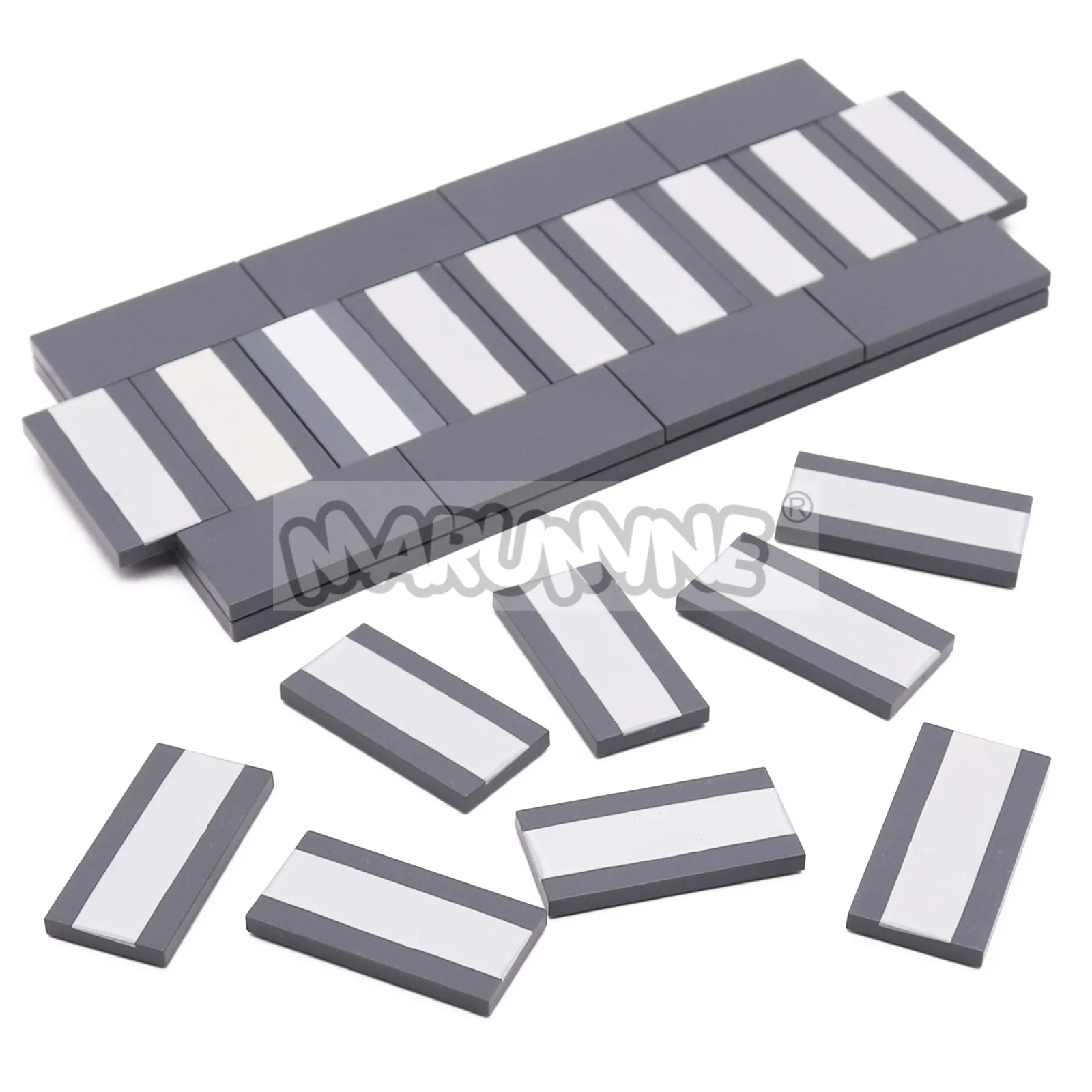 

MARUMINE 30PCS 2x4 Tile Zebra Crossing Pirnting MOC Blocks Board City Street View Sidewalk Building Brick Accessories Part 87079