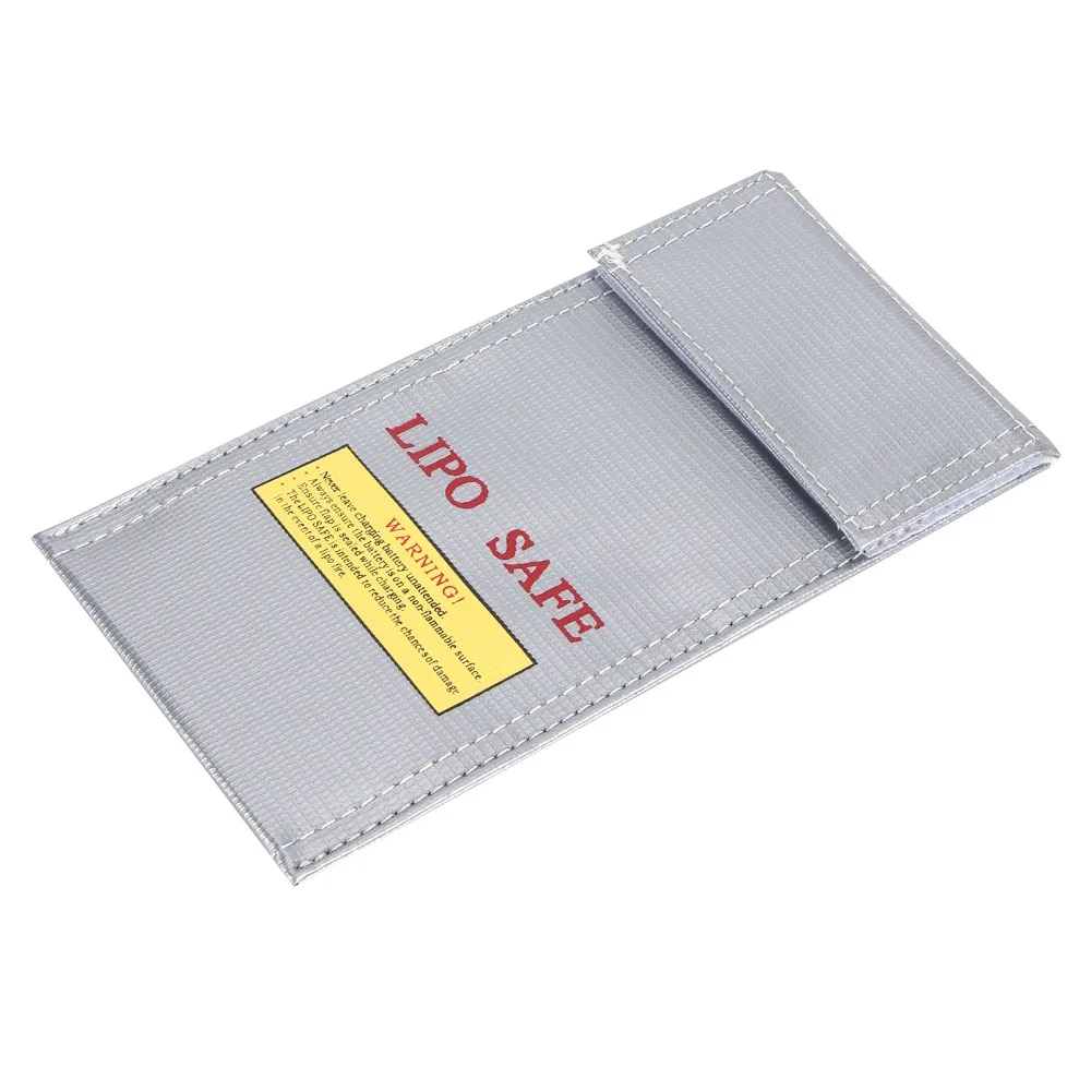 Durable 10*20CM Lithium Battery Bag PVC/Cotton/Glass Fiber Silver RC Battery Pouch Fireproof Battery Bag Outdoor Flying