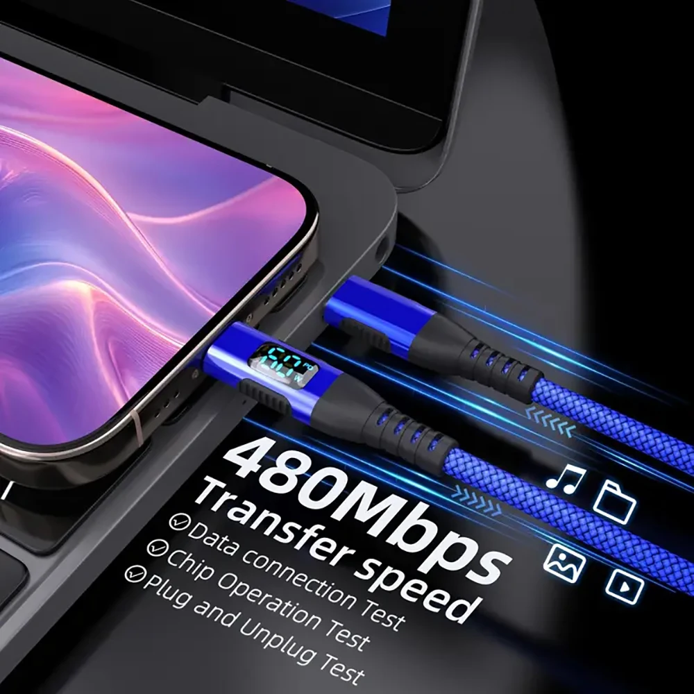 100 واط USB-C إلى USB C شحن سريع كابل الهاتف نوع C إلى Tyoe C كابل شواحن ل Xiaomi 17 برو Oneplus 13 15 ممن لهم هواوي آيفون