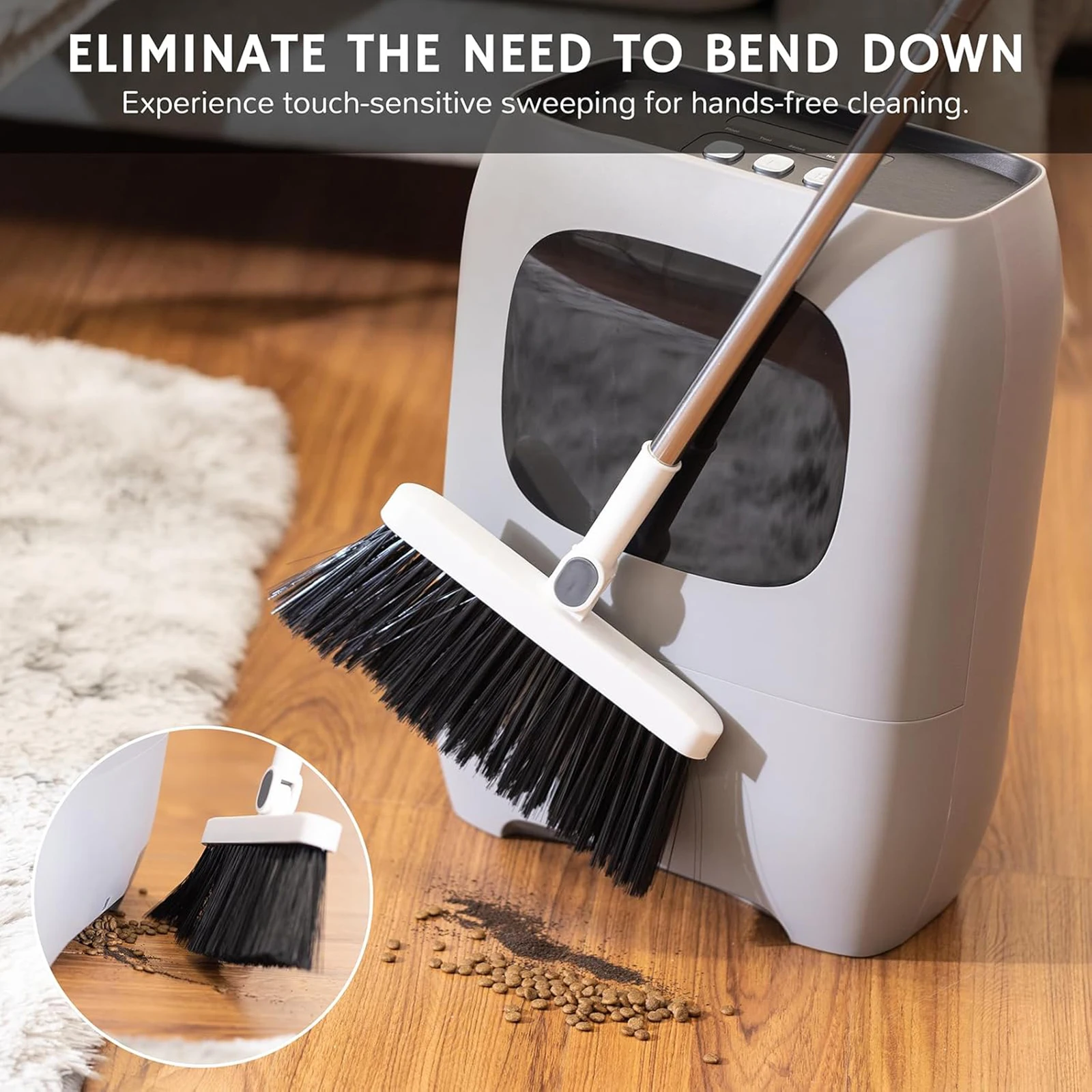 Touchless Vacuum Automatic Dustpan for Hotels Kitchens and Small Businesses Barbershop Electric Trash Can Dust Pan Vacuum