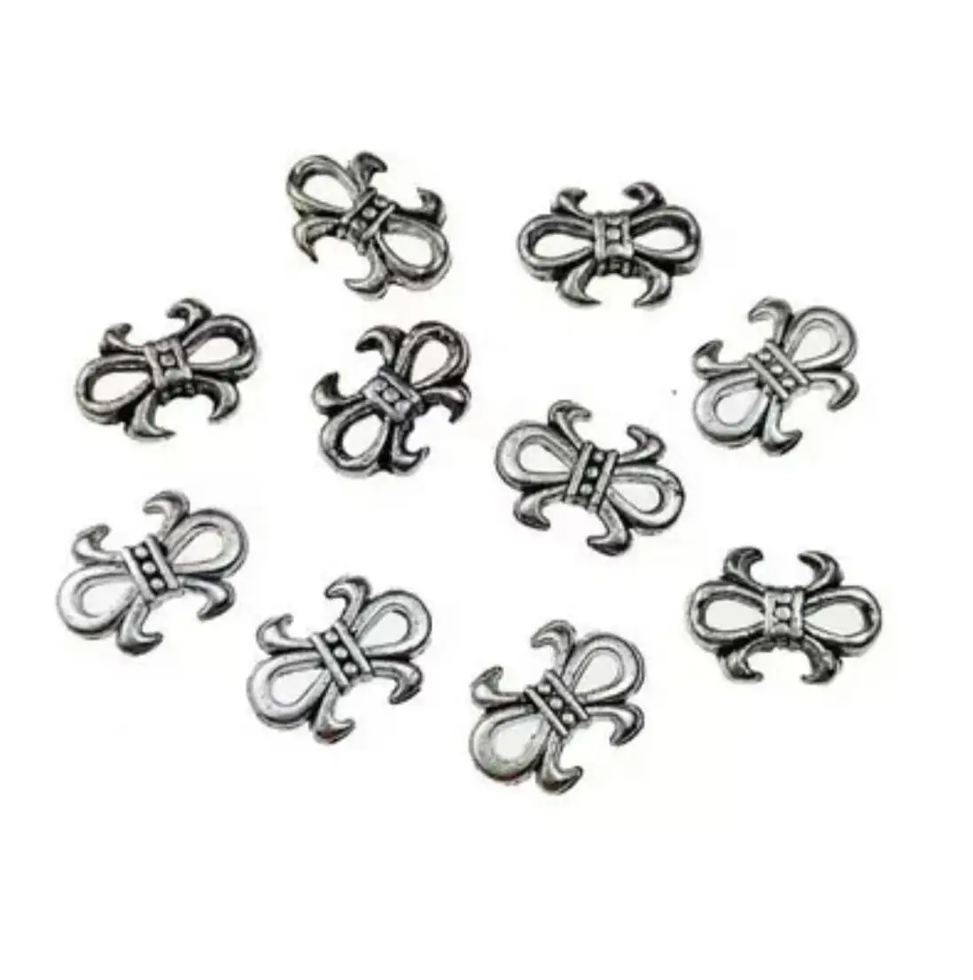 

50pcs 11x8mm Alloy metal tibetan silver flower connector for jewelry making HWH2454