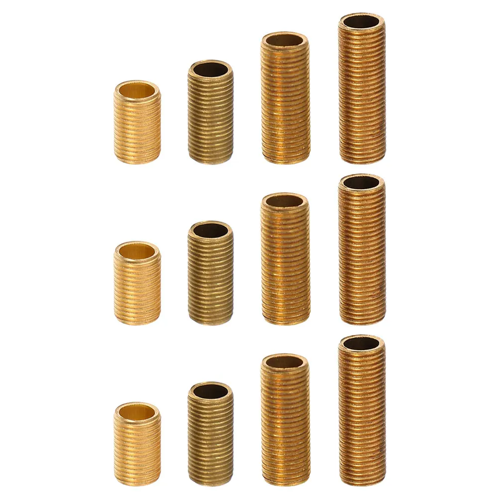 

12pcs Hollow Lamp Repair Kit Lamp Rod Nipples Coupling Threaded Pipes Lighting Parts Hardware Lampshade Accessories