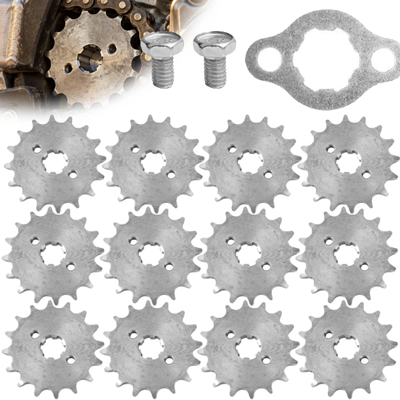 1Set Motorcycle 428 Chain Front Sprocket Gear 16/17 Teeth 17mm Replacement Part for Bike Off-road Dirt Bike Drivetrain Repair