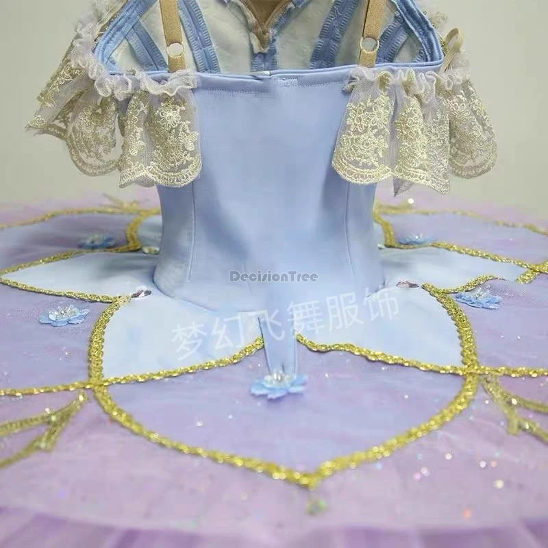 2025 falda tutú vestido de placa actuación de ballet para niños adultos vestido de princesa de gasa actuación competencia vestido de baile de ballet
