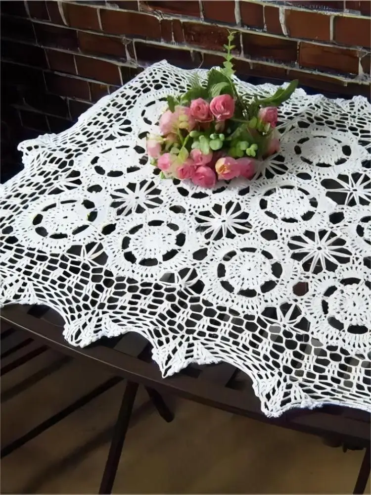 Crocheted Doilies 35x50cm (12X18 inches) Vintage Place Mat Handmade Crochet Lace Table Mat
