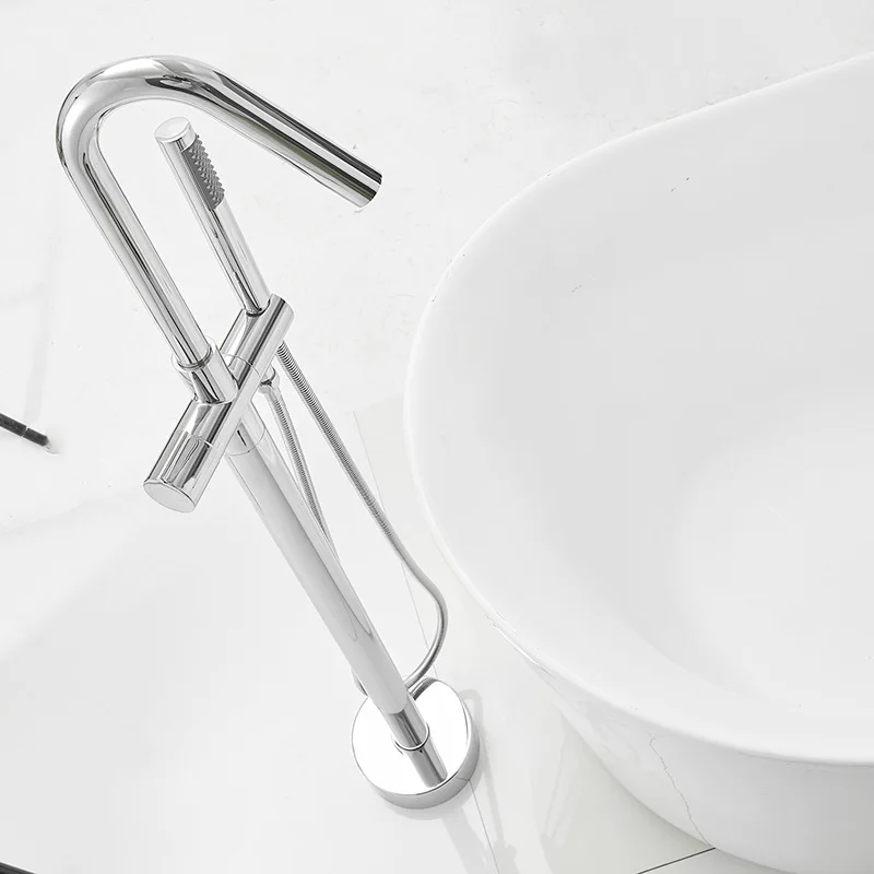 موضة الطابق الدائمة صنابير حوض الاستحمام النحاس الكروم الفضة دش صنبور مجموعة واحدة يده دش صنبور صنبور حوض خلاط 215