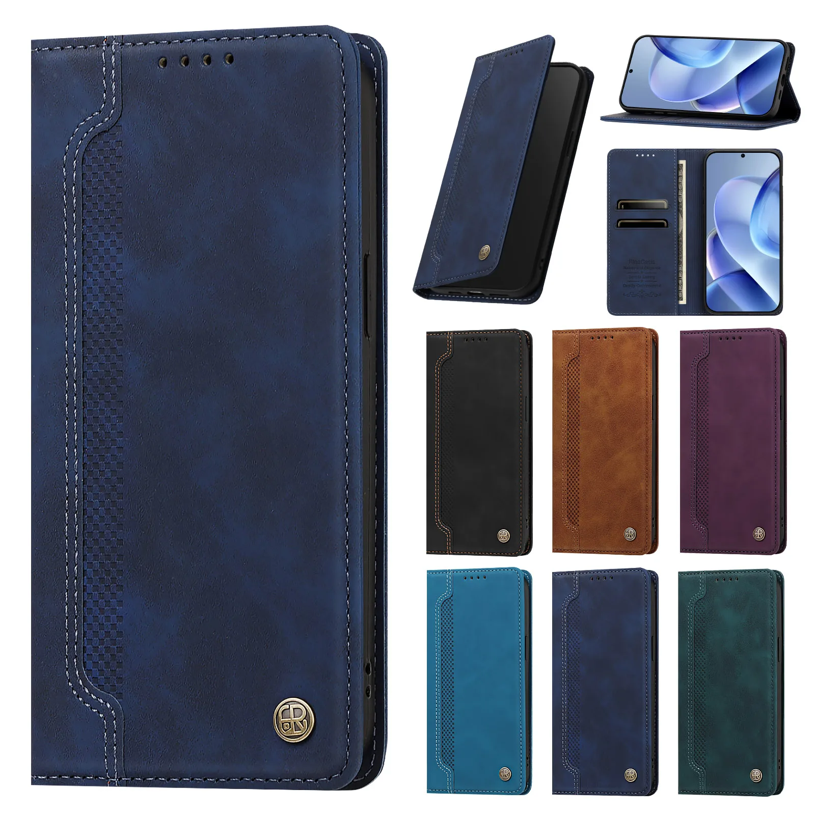 Ultra thin Flip Leather Case for ZTE Blade V80 Vita V70 Pro V60 V50 V40S Axon 60 Lite 40 SE Magnetic Closed Wallet 2 Cards Cover view 6