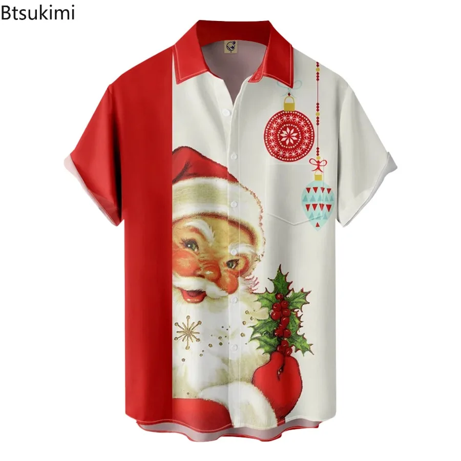 2025 Men's Shirt Summer Casual Short Sleeve Funny Print Shirts for Men Loose Breathable Hawaiian Shirts Vintage Men Clothing Top