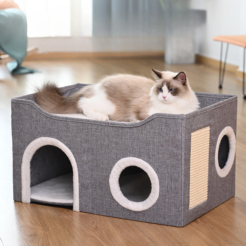 Cross-border explosive cat nest to keep warm, foldable in winter, closed and safe, universal cat for all seasons