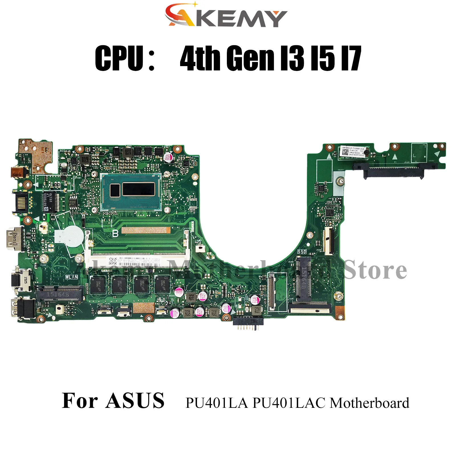 

PU401LA Материнская плата для ноутбука ASUS VivoBook PU401LAC PU401L PU401LA Материнская плата для ноутбука с процессором I3 I5 I7 тест ОК быстрая доставка