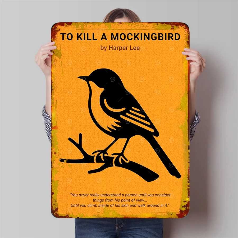 To Kill A Mockingbird Harper Lee Decoración artística de pared de metal clásica literaria para amantes de los libros
