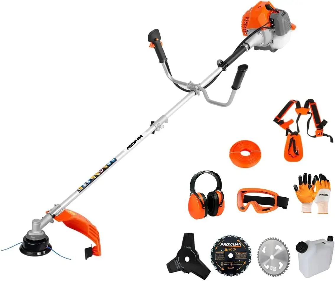 

42.7cc Gas Weed Wacker 3 in 1 Weed Eater Gas Powered, Brush Cutter and Gas String Trimmer 2-Cycle Extreme Duty, Grass Trimmer