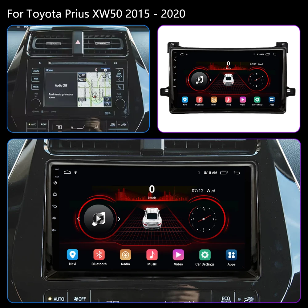 Android 13 Car Radio For Toyota Prius XW50 2015-2020 Android Auto Multimedia Player 4G Carplay Auto GPS Navi 2Din DVD Stereo DSP