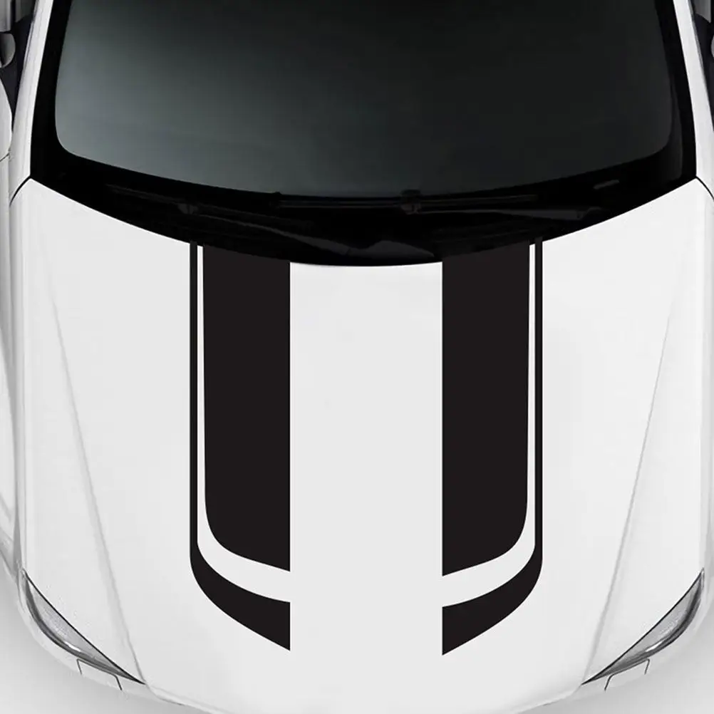 

2Pcs Weatherproof PVC Car Hood Stripes Decals Universal Fit Racing Style Vinyl Sticker for Vehicle Front Hood Exterior