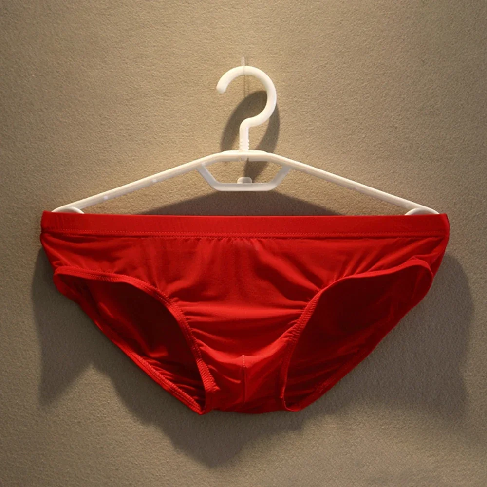 2022 Men Mesh Bikini Sissy Panties Low Rise Underwear Men's Bikini Solid Color Brief G-string Underpants Ropa Interior Hombre