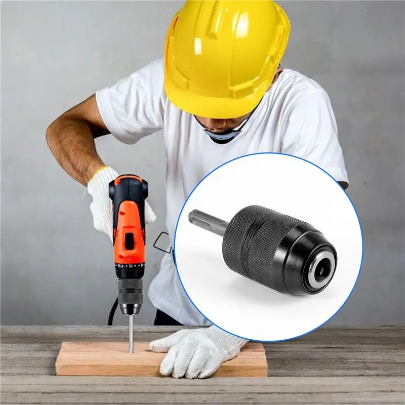 353~Flash2-13MM Keyless Drill Chuck with SDS Plus Shank Adaptor,1/2-20UNF Impact Drilling Chuck Change Adapter Converter Tool