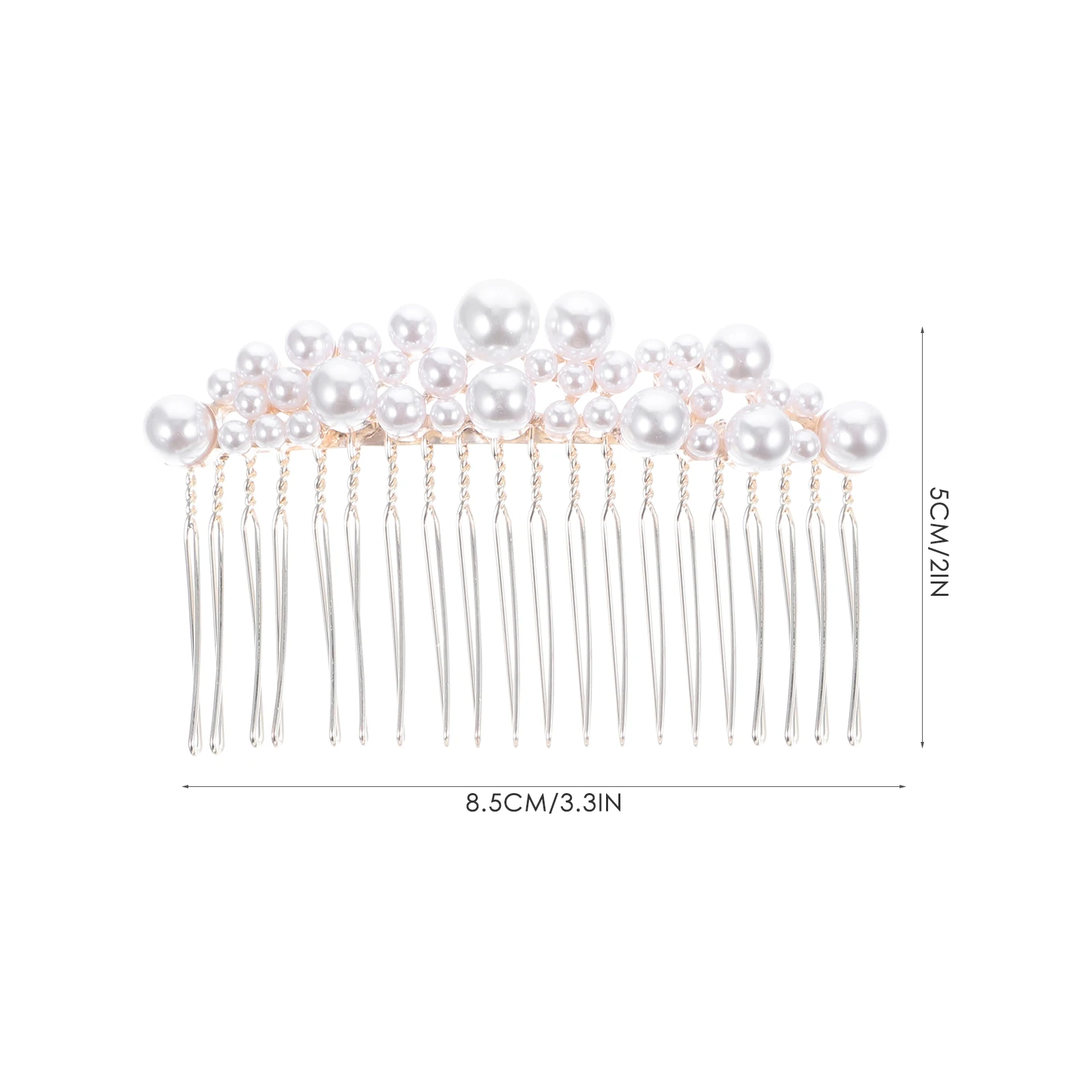 

2pcs Pearl Hair Comb Lightweight Metal Decorative Bridal Wedding Prom Evening Bride Headpiece Clips For Women Girls Accessories