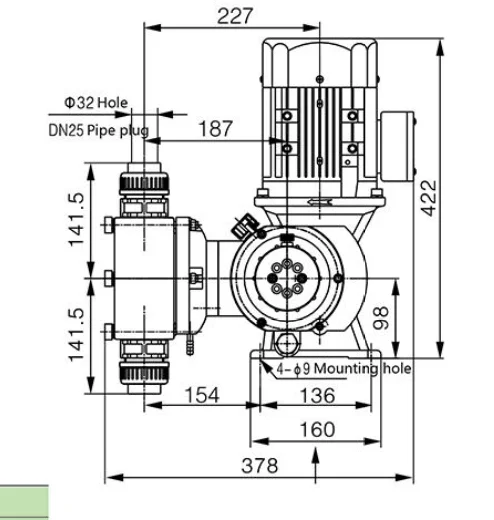 Industrial PVC medical chemical dosing pump PTFE diaphragm metering pump