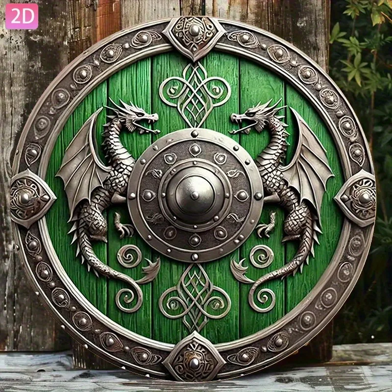 Retro Viking shield wall art - 8