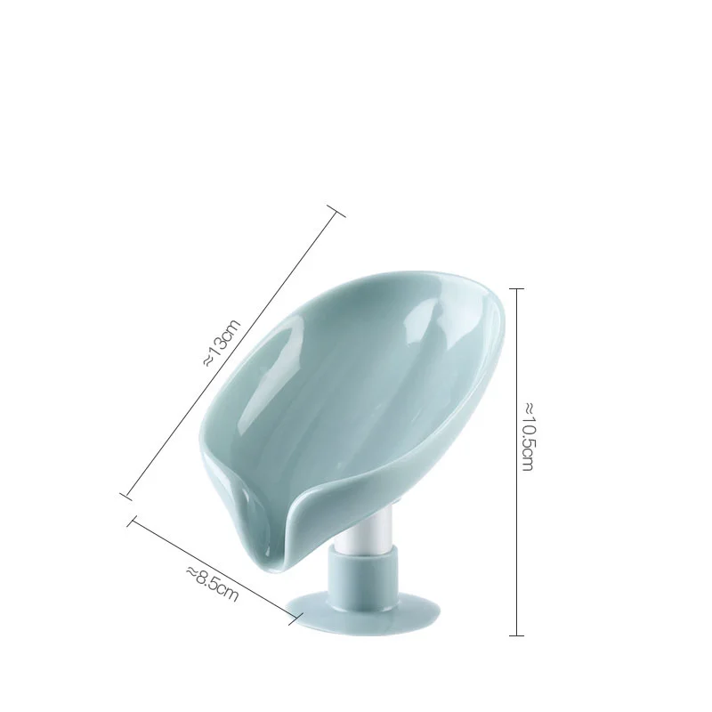 Leaf Shape Sucker Soap Box Drain Soap Holder Box Bathroom Shower Soap Holder Sponge Storage Plate Tray Bathroom Supplies Gadge