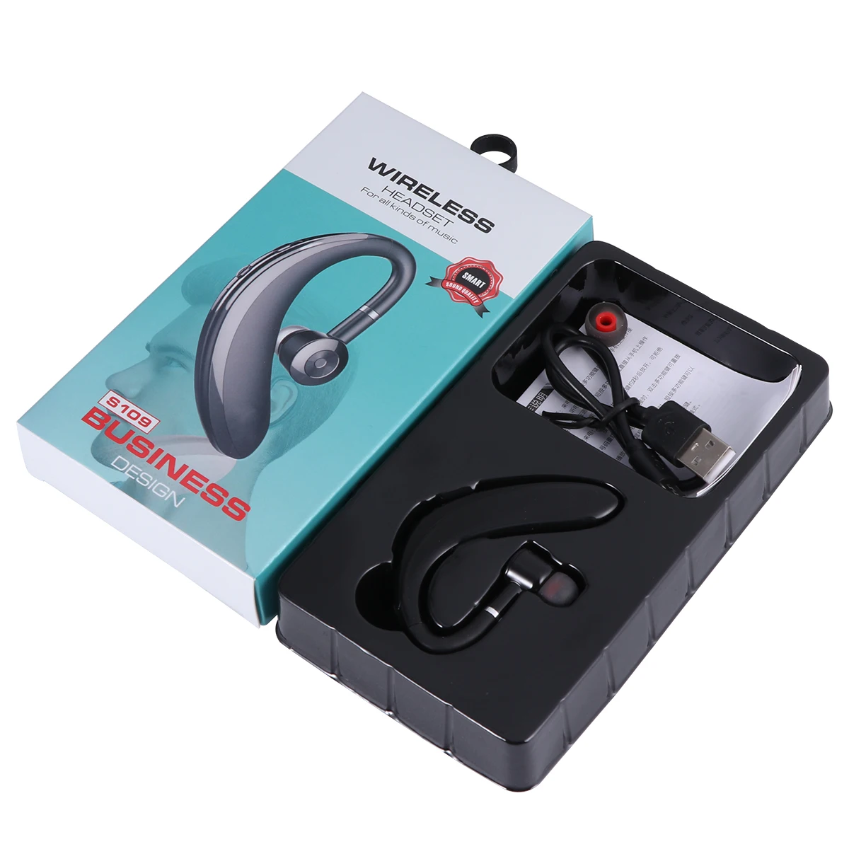

Wireless Earphone Headphones Lightweight Durable Long Life Driving Workout Side Earpiece