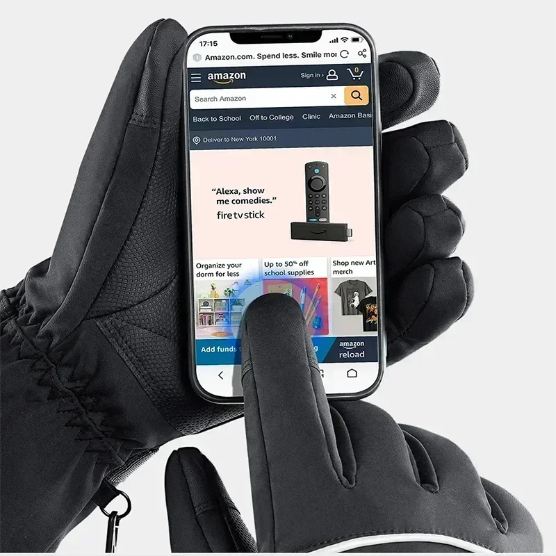 Electric Heated Gloves Touchscreen Heating Thermal Gloves  Winter Moto Heated Gloves Outdoor Warm Waterproof Windproof Gloves