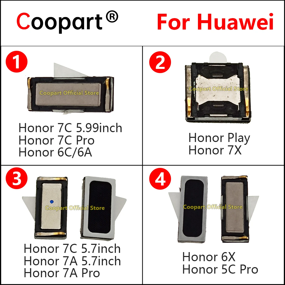 2pcs Built-in Earphone Earpiece Ear Speaker For Huawei Honor Play 7C 7A 7S 7X 6A 6X 6C 5C Pro