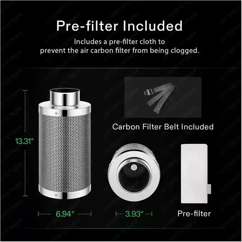 Activated carbon air filter Hydroponic plant tent cartridge activated carbon air filter
