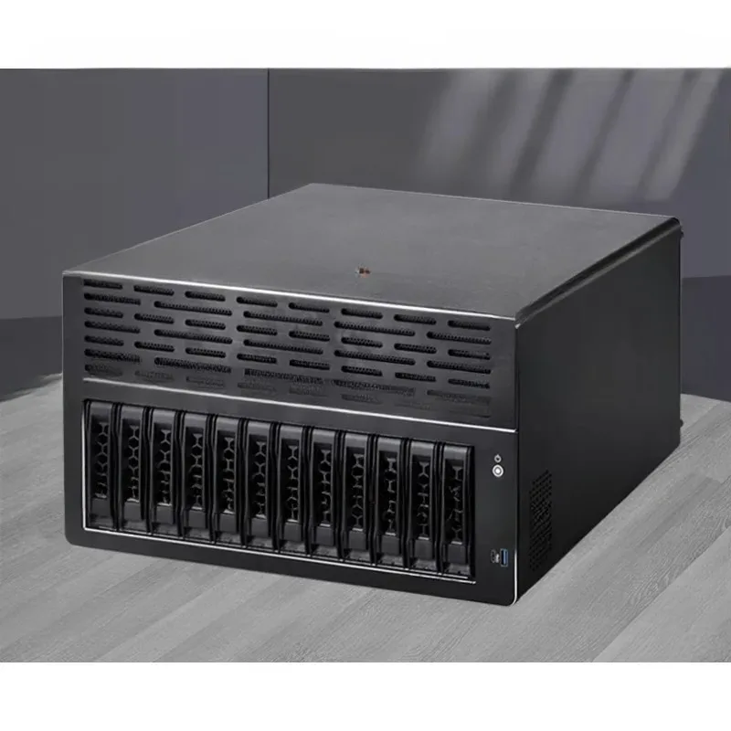 Nas12 Disk Storage Server Supports ATX Main Board Half Height PCIE Slot Small 1U Power Hot Swap Chassis