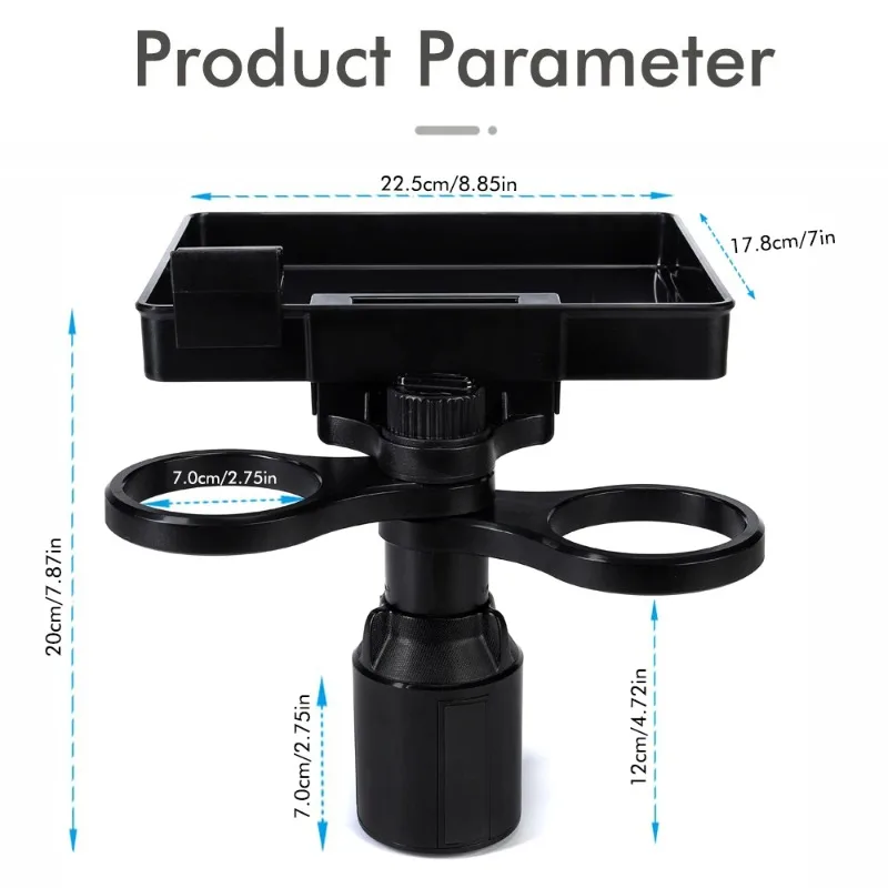 Multi cup car cup holder 360 degree rotating water bottle placement car cup holder car dining plate phone holder
