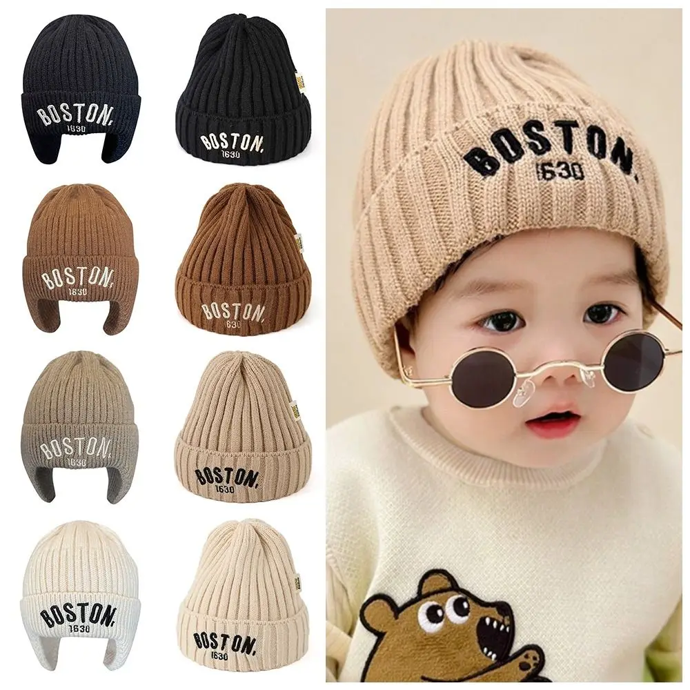 Gorro cálido de lana para bebé, orejeras suaves para niños, gorros para niños