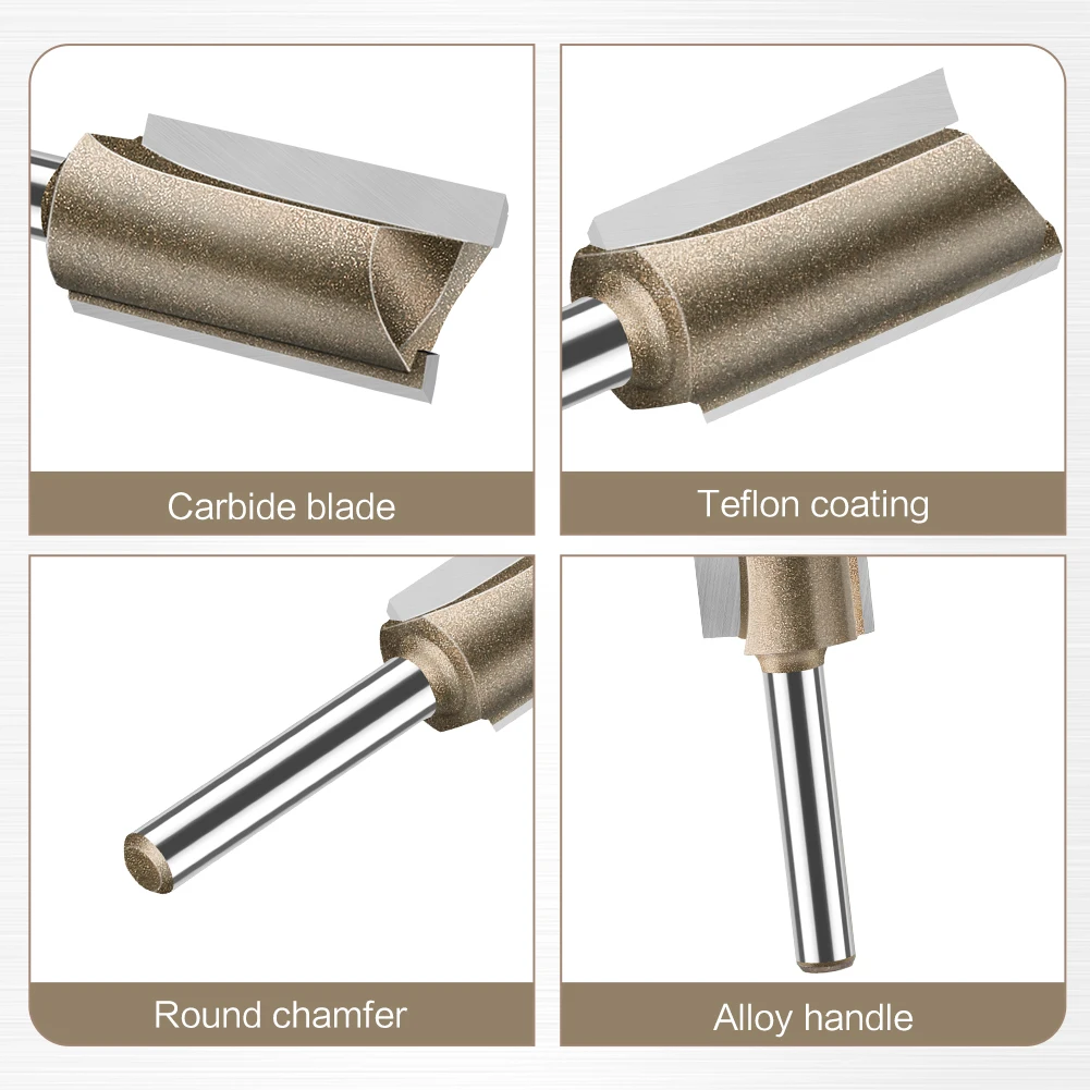 1 Stück 6mm Schaft CNC Fräser, gerader Einzel- und Doppelklingen-Hobelfräser aus Wolframkarbid, Holzbearbeitungswerkzeug – Detail 4