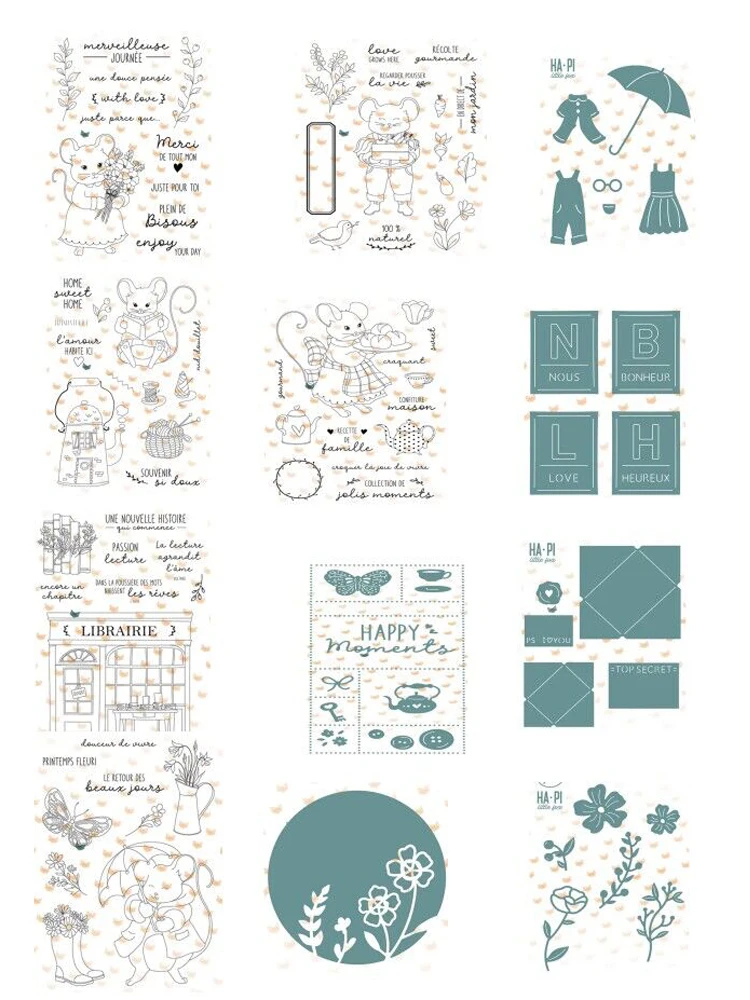 2024 nowe francuskie słowa transparentne wyraźne znaczki dla DIY Scrapbooking/tworzenie kartek zabawy materiały dekoracyjne A0277