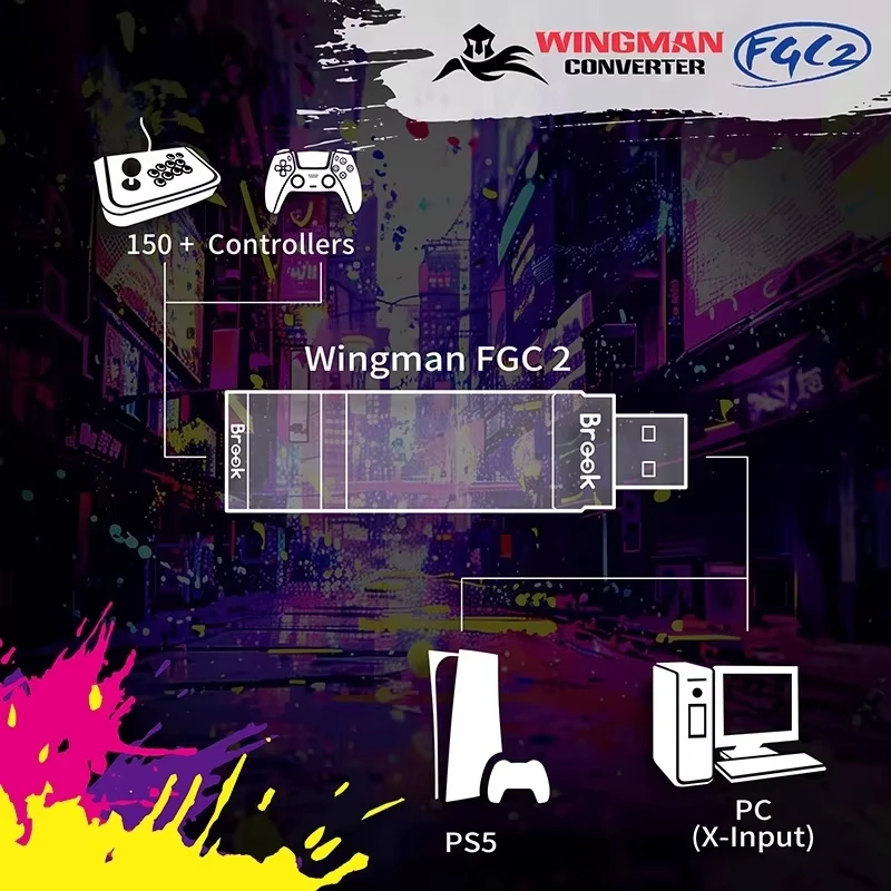 Wingman FGC 2 Native PS5 Converter N Switch/PC/Arcade Stick Controller for PS5/Windows PC