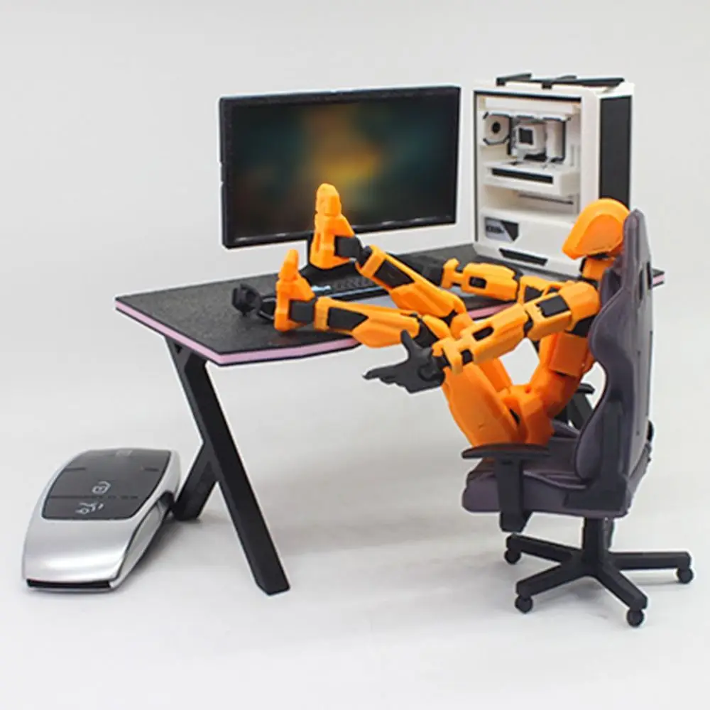 1/12 Dollhouse Esport Game Kit Black&white Photo Props Miniature Computer Deskt Computer Keyboard Screen Scene Model