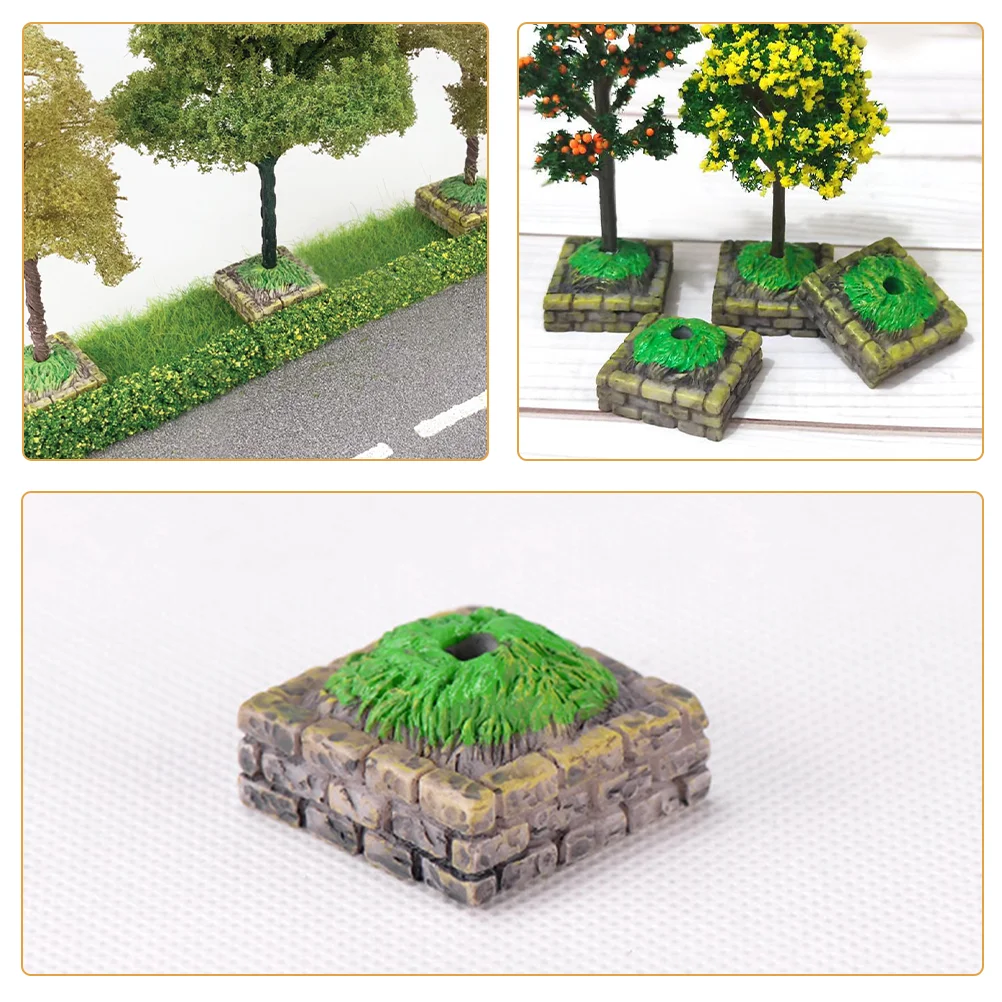 10 pçs base de altar de árvore simulada mini modelo de paisagem suporte mesa de areia cenário brinquedo acessório escritório