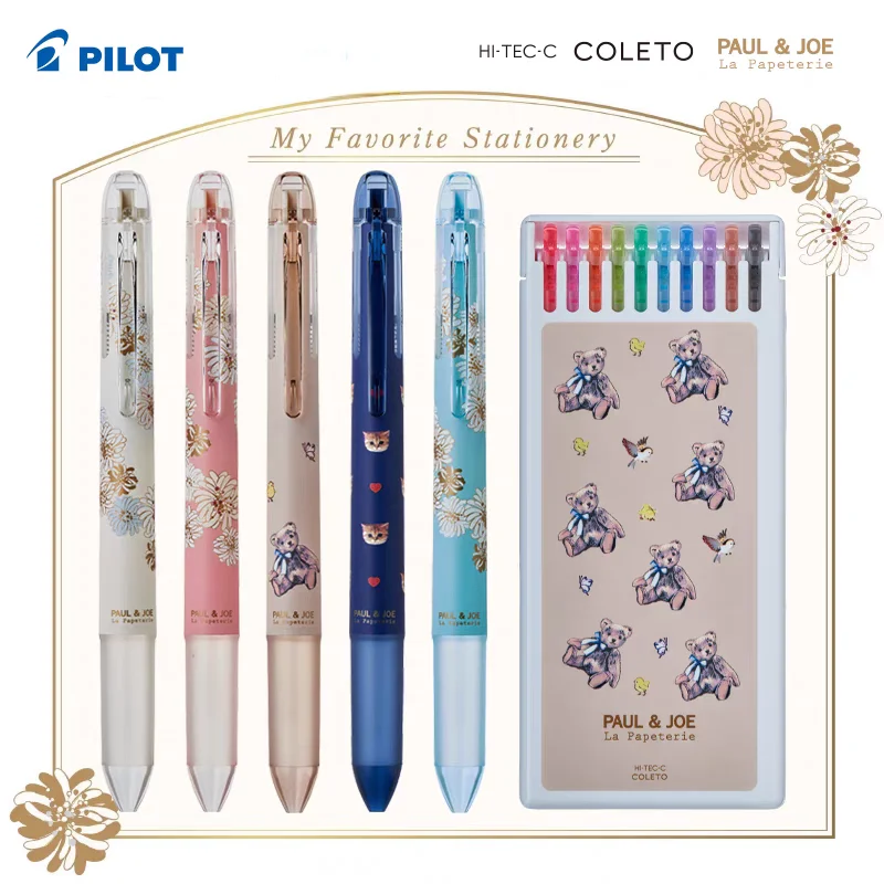 

1pc PILOT PAUL & JOE 4Multi-function Modular Pen Case Limited COLTO 0.4mm Refill Stationery Accessories Calligraphy Pen Set