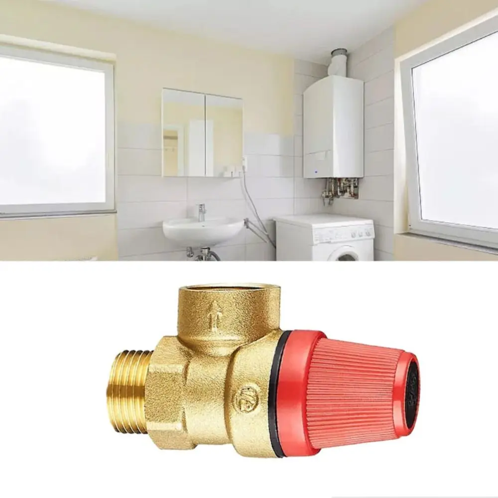 Color Gold Pressure Valve Efficient Pressure Control Inner and Outer Wire Brass Safety Valve Brass Material Easy Installation