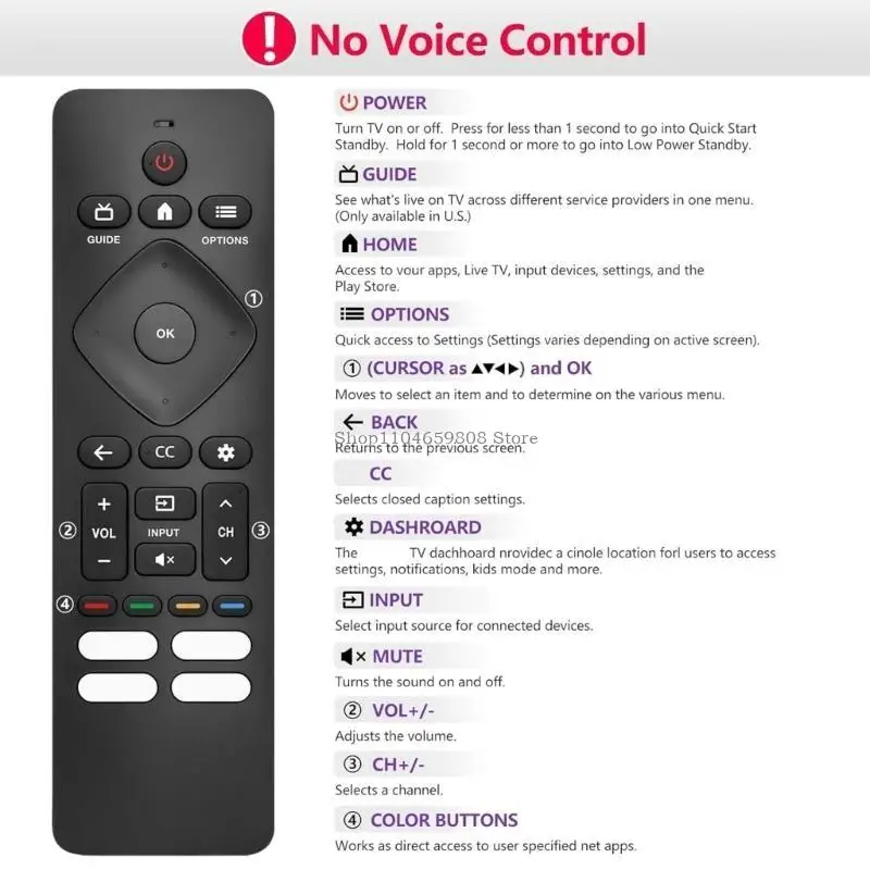 43PUL7652 Remplacement télécommande pour F7 50PFL5704 / F7 43PFL5704 / F7 65PFL5504