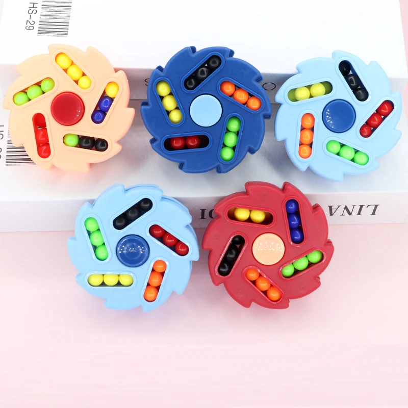 New Ten-sided Rotation Finger Magic Beans Spin Bead Puzzles Game Gyro Antistress Learning Educational Magic Disk For Children