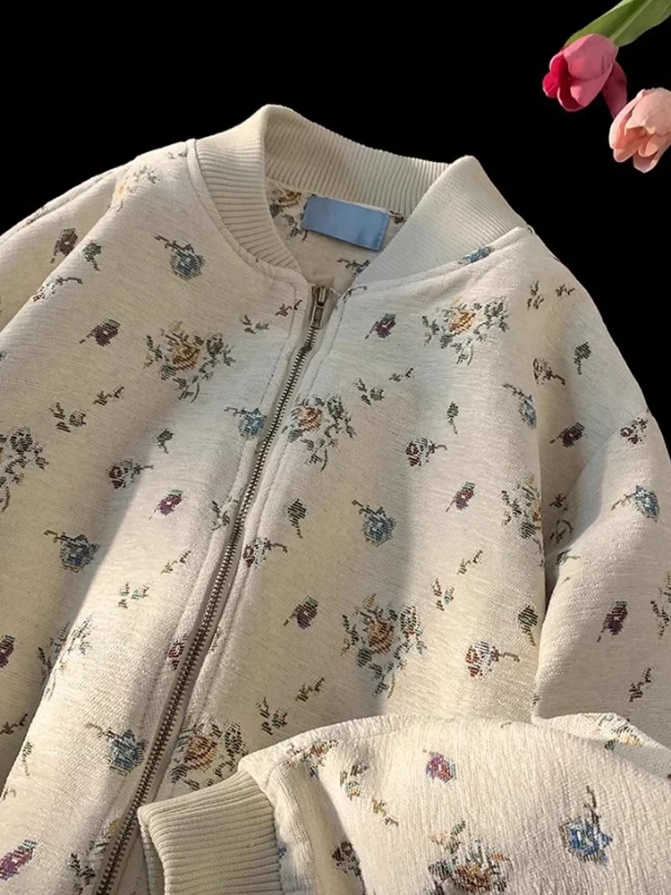 

Korean Sle Spring Summer Floral Embroidery Baseball Jaet Men's Spring Autumn Sle New Jaet Loose Fit Youth Faion