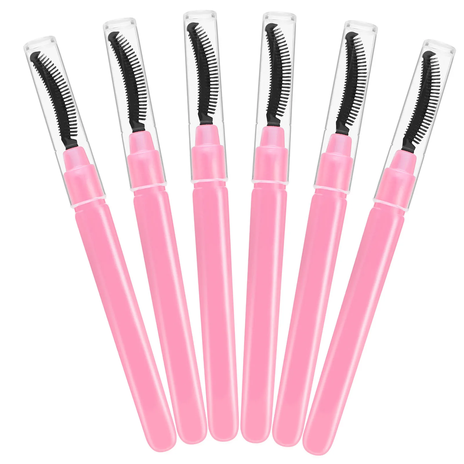 6 pezzi strumento di trucco da viaggio portatile per ciglia per mascara sopracciglio pennello per estensione ciglia pettine per ciglia detergente per estensione bacchetta applicatore