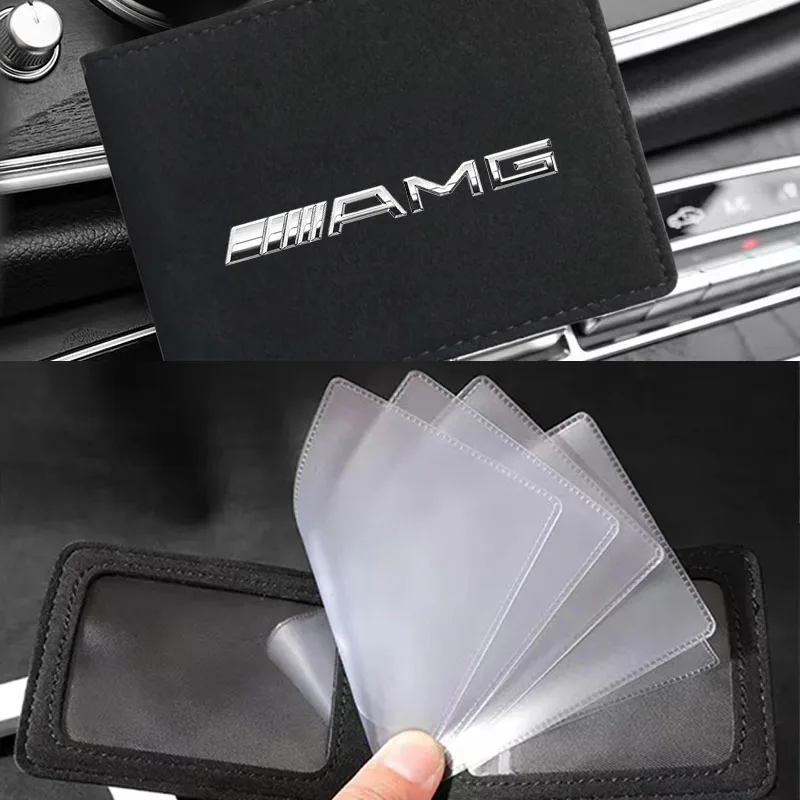 Car Driving License ID Card Bank Card Wallet Car Accessories For Mercedes Benz AMG W203 W204 W205 W210 W211 W212 W213 W218 W220