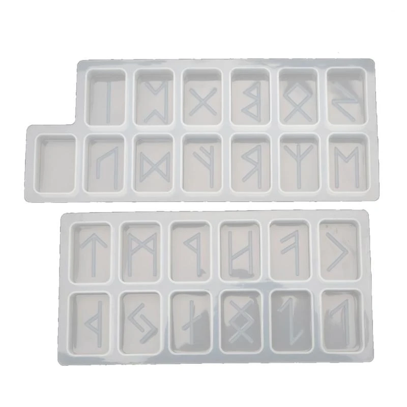 Runes Stone Crystals Mold with Engraved Elder Futhark Alphabets Runes Hand Resin Casting Mold Witchcraft