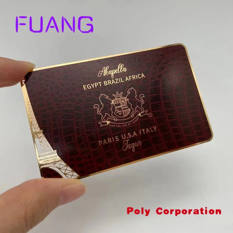 Custom  Luxury Etch Waterproof Game Embossing Name Thin Metal Business Card Logo