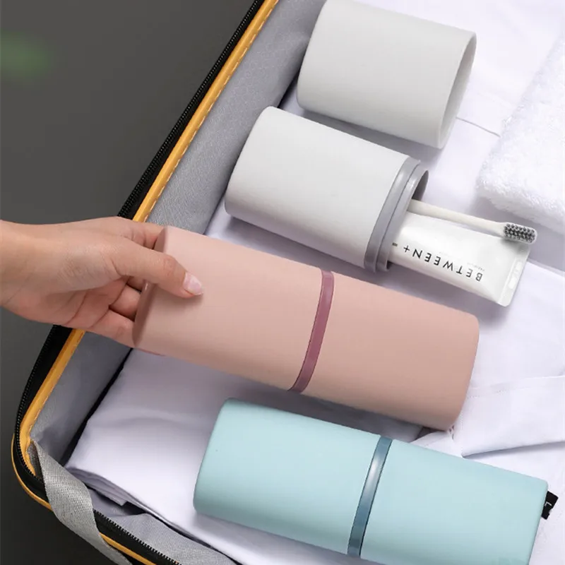 Portable Travel Toothbrush Cup Detachable Toothbrush Storage Box Including 2 Cups Toothpaste Storage Toothbrush Case And Carrier