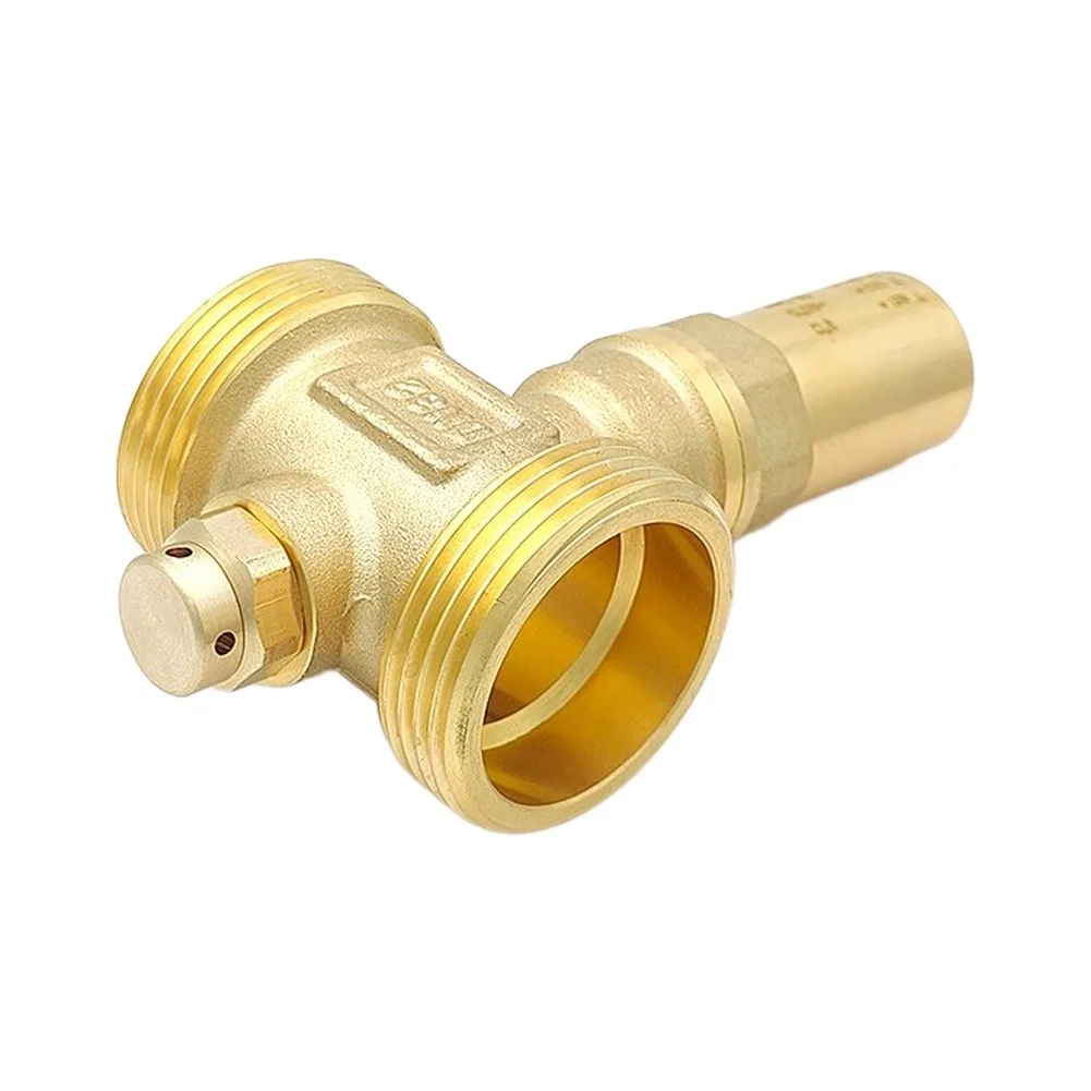 Brass Antifreeze Valve for Floor Heating Systems DN32 1-1/4 Thread Size Automatic Drain Function Without Insulation Required