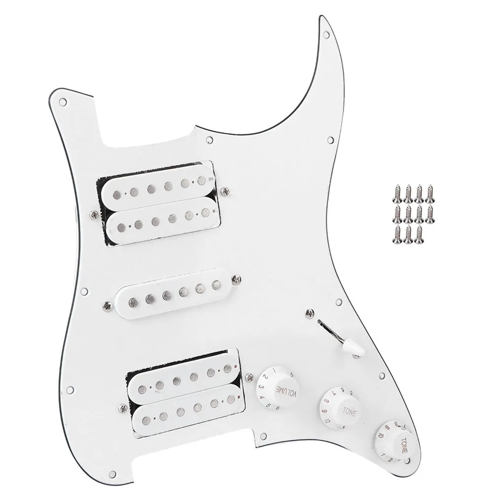 Pickguard HSH precableado para guitarra eléctrica – Negro 11 orificios - imagen 2