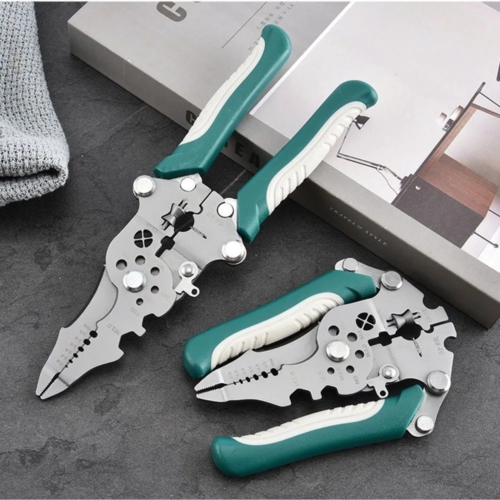

Multipurpose Foldable Wire Stripper Tool for Electricians Cuts Wires Crimps Connectors and More Compact Design for Easy Storage