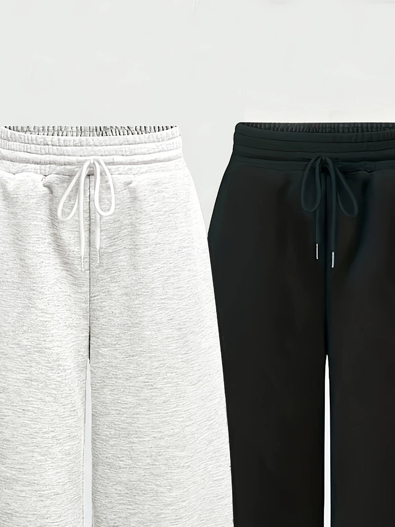 Lässige Hose für Damen: Einfache, lockere Passform mit weitem Bein und Schnürung vorne, perfekt für Frühling, Sommer und Herbst, bequem für jeden Tag